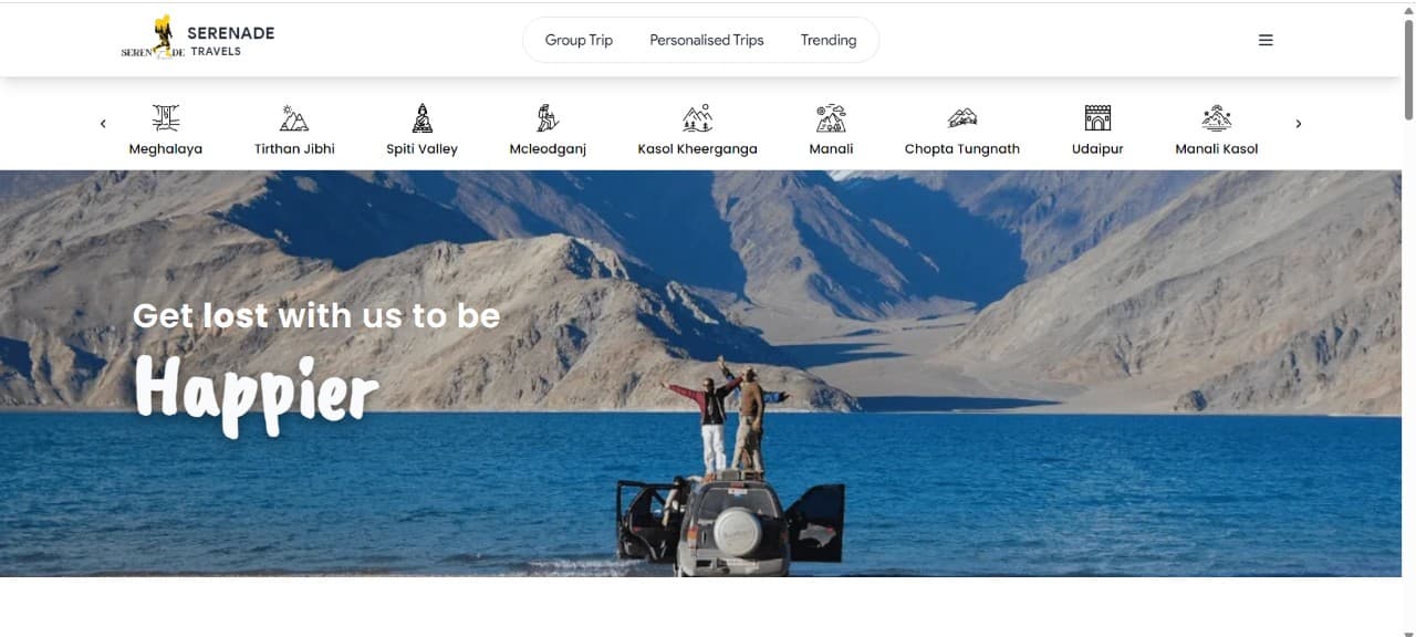 Serenade Travels website preview