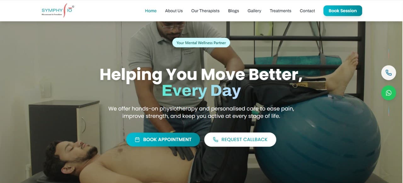 Symphysio website preview
