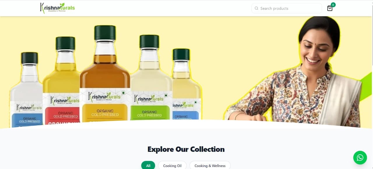 Krishna Naturals website preview