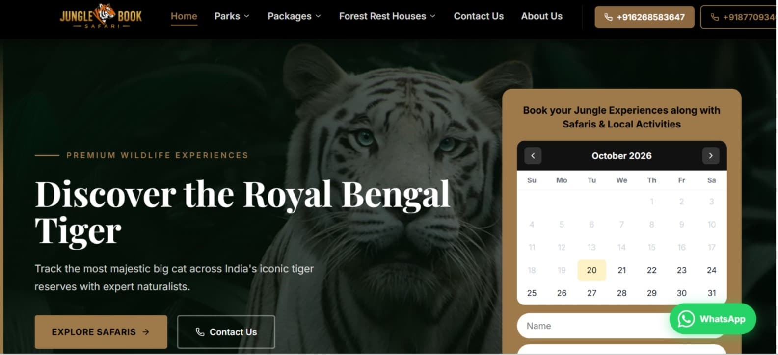 Jungle Book Safari website – Ranthambore tiger safari booking